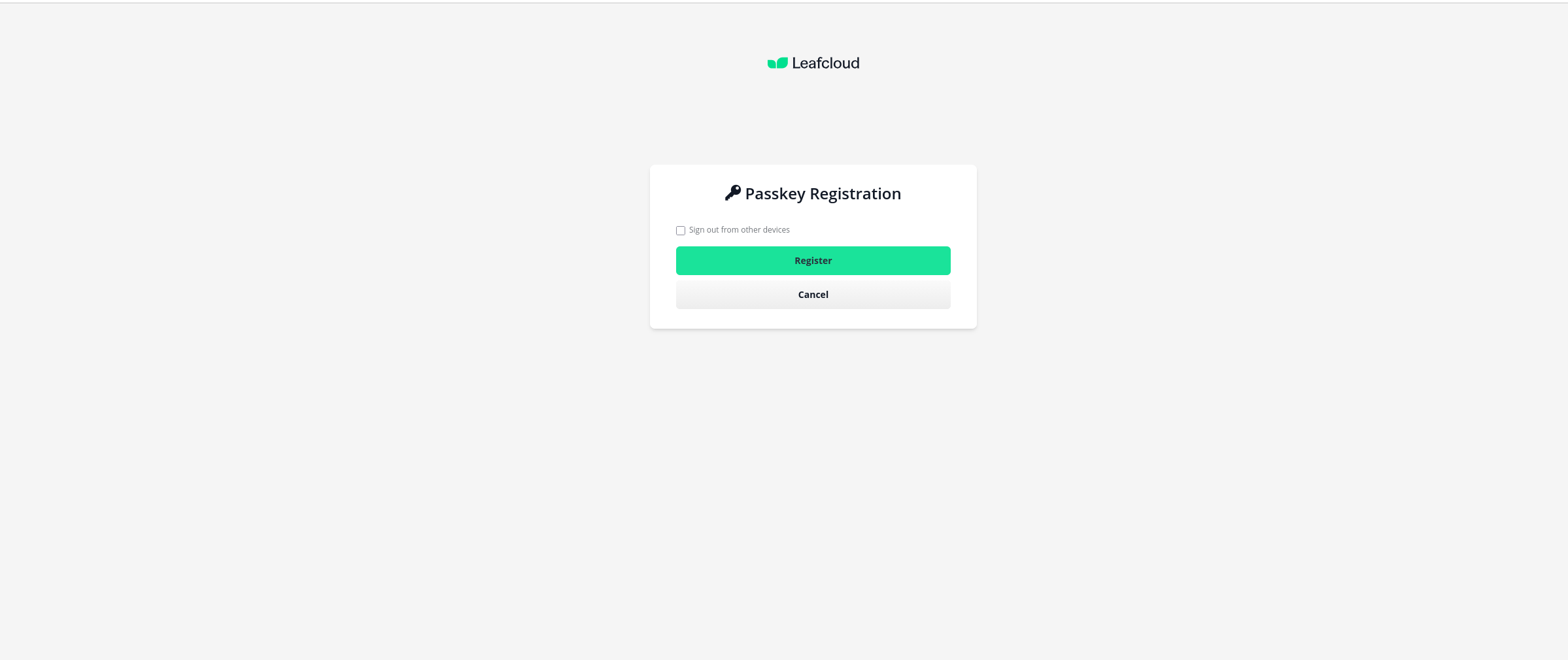 Passkey Registration Dialog